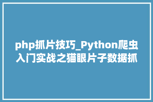 php抓片技巧_Python爬虫入门实战之猫眼片子数据抓取理论篇