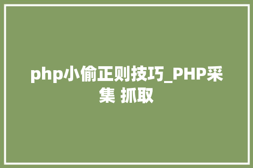 php小偷正则技巧_PHP采集 抓取