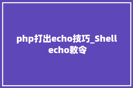 php打出echo技巧_Shell echo敕令