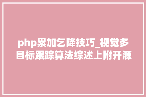 php累加乞降技巧_视觉多目标跟踪算法综述上附开源代码下载链接整理