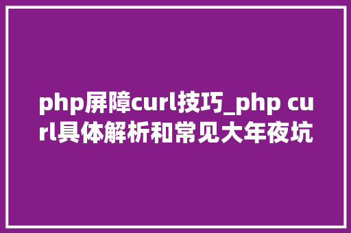 php屏障curl技巧_php curl具体解析和常见大年夜坑