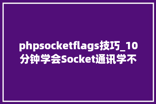 phpsocketflags技巧_10分钟学会Socket通讯学不会你打我