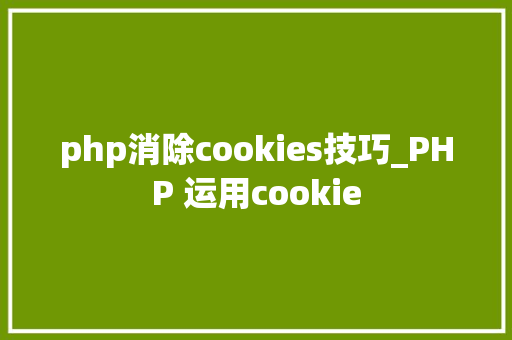 php消除cookies技巧_PHP 运用cookie