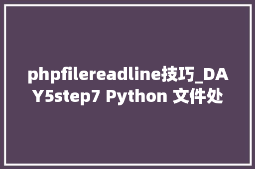 phpfilereadline技巧_DAY5step7 Python 文件处理的readline方法