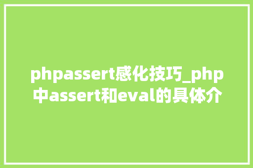 phpassert感化技巧_php中assert和eval的具体介绍代码示例