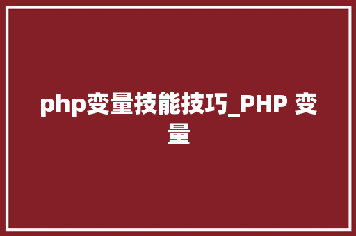 php变量技能技巧_PHP 变量