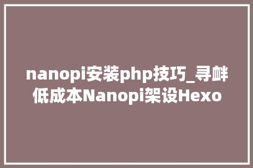 nanopi安装php技巧_寻衅低成本Nanopi架设Hexo小我博客做事器