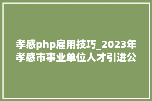 孝感php雇用技巧_2023年孝感市事业单位人才引进公开招聘通知书记