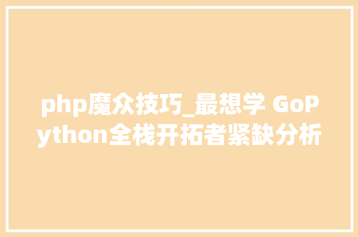 php魔众技巧_最想学 GoPython全栈开拓者紧缺分析了 11 万条轨范员数据后有了这些创造