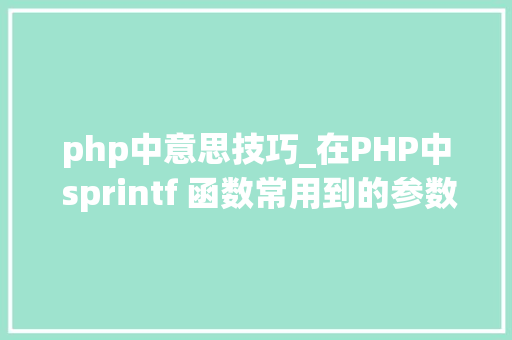 php中意思技巧_在PHP中 sprintf 函数常用到的参数s与d分别是什么意思