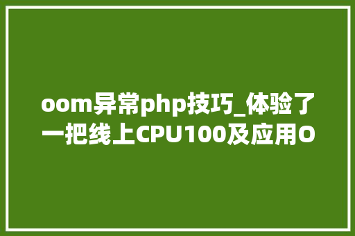 oom异常php技巧_体验了一把线上CPU100及应用OOM的排查和解决过程