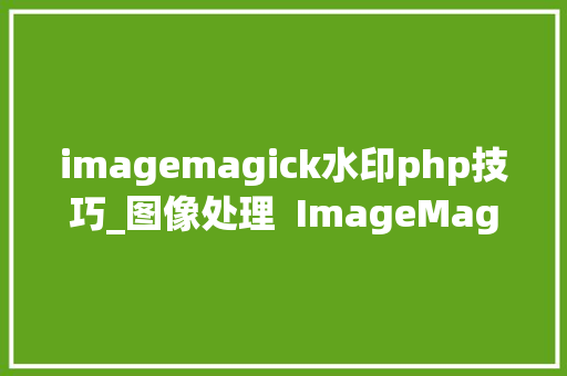 imagemagick水印php技巧_图像处理  ImageMagick 简单介绍与案例