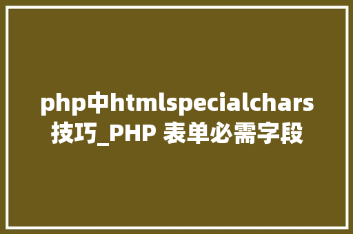 php中htmlspecialchars技巧_PHP 表单必需字段