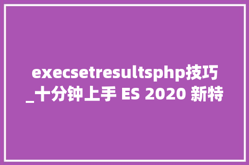 execsetresultsphp技巧_十分钟上手 ES 2020 新特点
