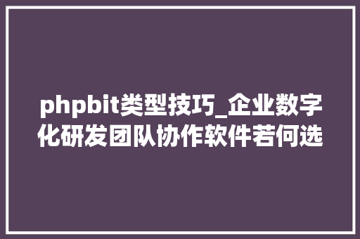 phpbit类型技巧_企业数字化研发团队协作软件若何选型
