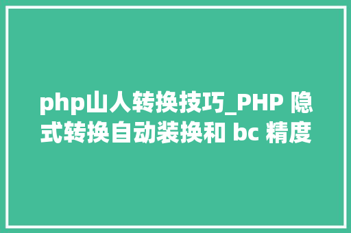 php山人转换技巧_PHP 隐式转换自动装换和 bc 精度函数