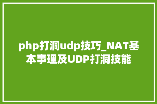 php打洞udp技巧_NAT基本事理及UDP打洞技能