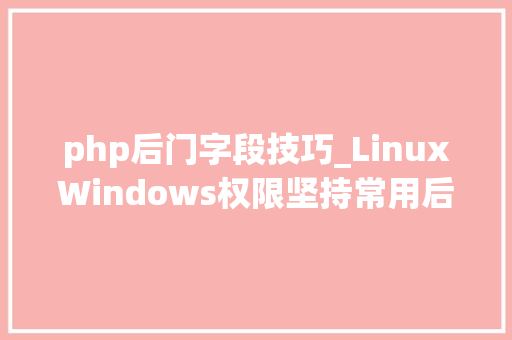 php后门字段技巧_LinuxWindows权限坚持常用后门进修总结