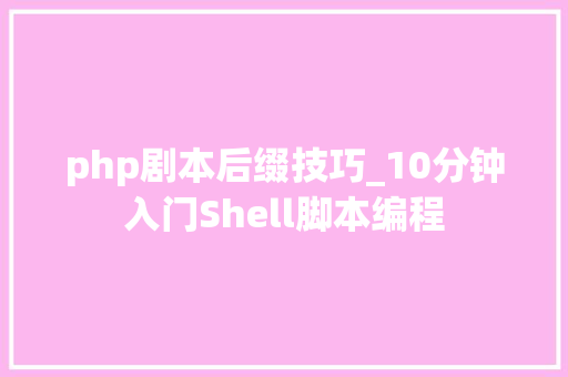 php剧本后缀技巧_10分钟入门Shell脚本编程