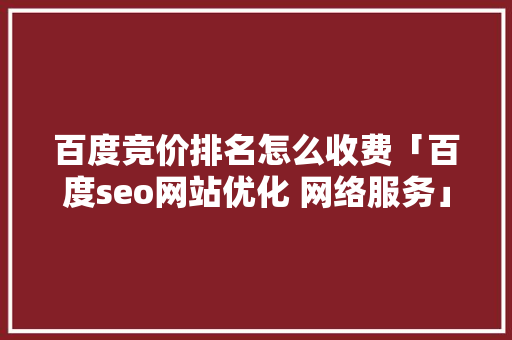百度竞价排名怎么收费「百度seo网站优化 网络服务」