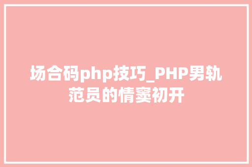 场合码php技巧_PHP男轨范员的情窦初开