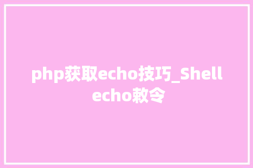 php获取echo技巧_Shell echo敕令