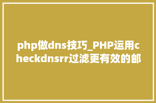 php做dns技巧_PHP运用checkdnsrr过滤更有效的邮箱地址