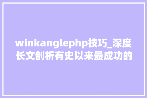 winkanglephp技巧_深度长文剖析有史以来最成功的 28 笔 VC 投资