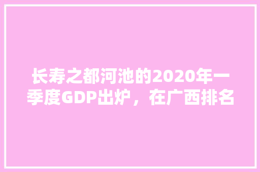 长寿之都河池的2020年一季度GDP出炉，在广西排名第几「」