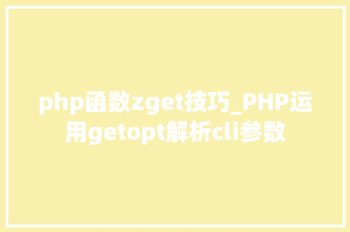 php函数zget技巧_PHP运用getopt解析cli参数