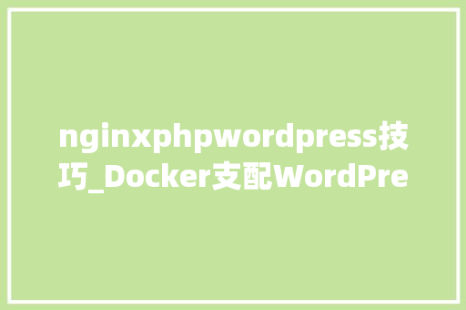 nginxphpwordpress技巧_Docker支配WordPress LNMP情形实践