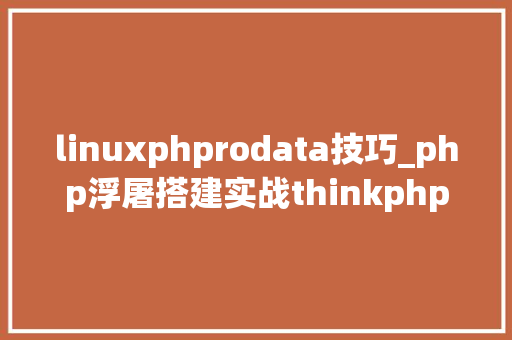 linuxphprodata技巧_php浮屠搭建实战thinkphp可视化数据分析对象php源码
