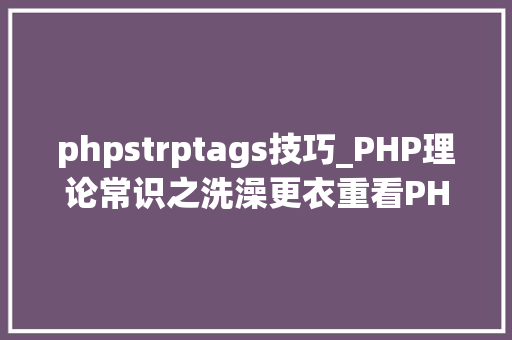 phpstrptags技巧_PHP理论常识之洗澡更衣重看PHP根本二