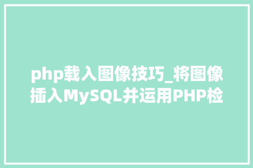 php载入图像技巧_将图像插入MySQL并运用PHP检索图像