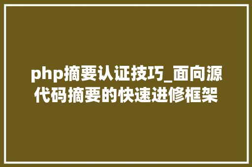 php摘要认证技巧_面向源代码摘要的快速进修框架