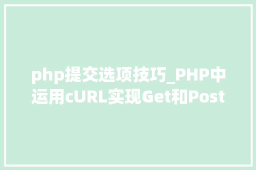 php提交选项技巧_PHP中运用cURL实现Get和Post请求的方法最全