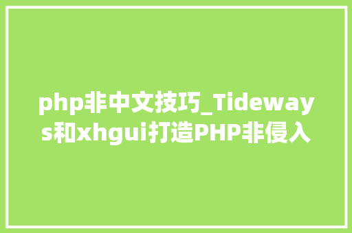 php非中文技巧_Tideways和xhgui打造PHP非侵入式监控平台