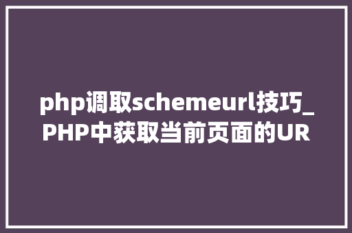php调取schemeurl技巧_PHP中获取当前页面的URL地址的方法