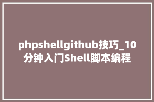 phpshellgithub技巧_10分钟入门Shell脚本编程
