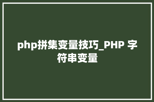 php拼集变量技巧_PHP 字符串变量