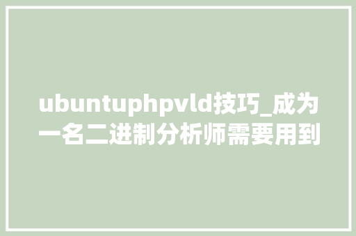 ubuntuphpvld技巧_成为一名二进制分析师需要用到的Linux二进制分析对象有哪些