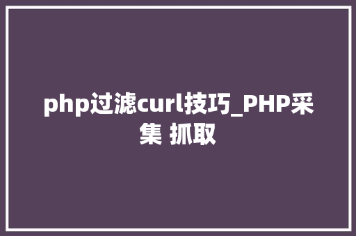 php过滤curl技巧_PHP采集 抓取