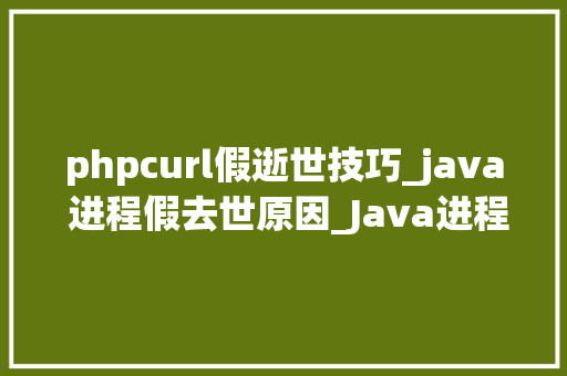 phpcurl假逝世技巧_java 进程假去世原因_Java进程假去世案例集合