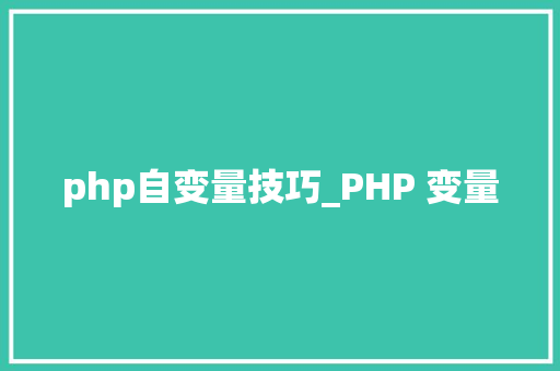 php自变量技巧_PHP 变量