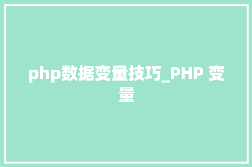 php数据变量技巧_PHP 变量