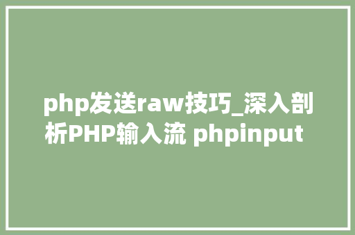 php发送raw技巧_深入剖析PHP输入流 phpinput 和HTTP_RAW_POST_DATA 差异