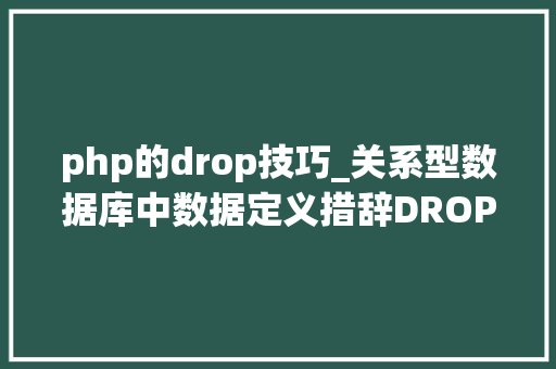 php的drop技巧_关系型数据库中数据定义措辞DROP