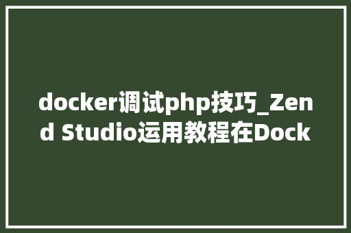 docker调试php技巧_Zend Studio运用教程在Docker容器中调试PHP Web应用三