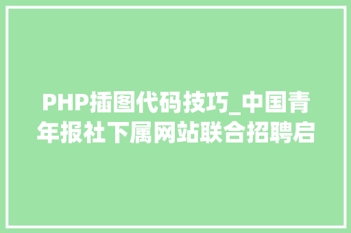 PHP插图代码技巧_中国青年报社下属网站联合招聘启事