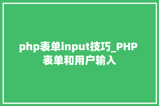 php表单input技巧_PHP 表单和用户输入